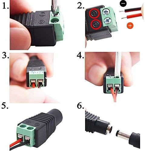 Signcomplex 12W 24V 0.5A 24V 5.5x2.1mm Power Adapter Power Supply Adapter Transformers, Switching Power Supply for LED