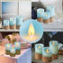 Set 3 Ocean Blue Flameless Candles, Nautical Themed Led Pillar Candles with Remote & Timer, Decorative Flickering