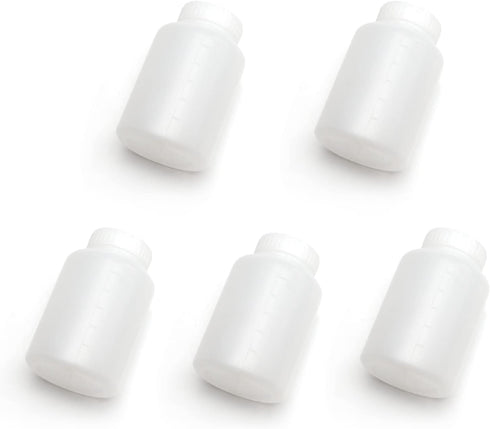 Othmro 5Pcs 150ml Plastic Bottle Lab Cylindrical Chemical Reagent Polyethylene Wide Mouth Liquid Solid Sample Sealing