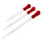 A Set of 3pcs Glass Graduated Pipette Dropper Liquid Essential Oil Transfer with Red Rubber Cap for Laboratory