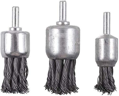 7Pcs Set 1/4-Inch Rocaris Twist Knot Wire Wheel Brush for Drill Crimped Cup Wire Wheels Brush for Drill with Shank