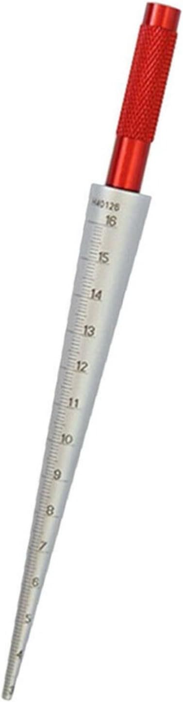 Noteflora 1Pcs Stainless Aperture Ruler Taper Gauge, Conical Feeler Gauge Taper Gauge, 1-6.5mm