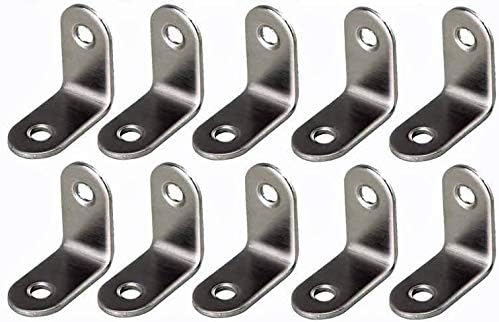 Framing Hardware 10 Pack 1/2 x 1/2 Zinc Plated Steel Corner Brace L Brackets with Screws for Frame Corners