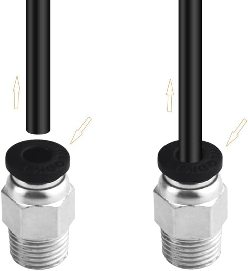 10 Pack 1/8" NPT Male Thread 4mm Pneumatic Push-to-Connect Fittings Air Fittings PC4-N1