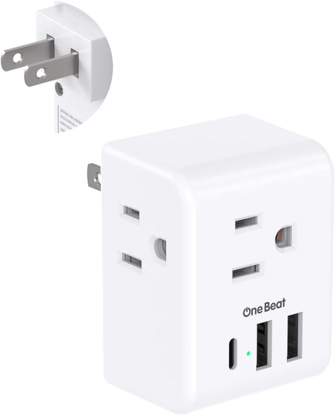 US to Japan Plug Adapter, 2 Prong to 3 Prong Outlet Adapter with 3 AC Outlets and 3 USB Ports, Type A Converter