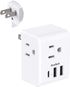 US to Japan Plug Adapter, 2 Prong to 3 Prong Outlet Adapter with 3 AC Outlets and 3 USB Ports, Type A Converter