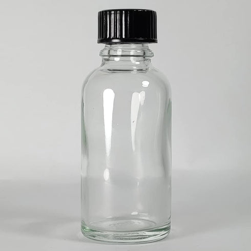 Bioll 30ml (1 oz) glass bottle. Essential oil bottle with lid. For Perfume, Aromatherapy, Lab Refillable Sample Vials - 12 Pack (Clear) by Generic