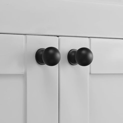SANCHAKOU 2Pcs Dresser Drawer Pulls Brass Bedside Table Wardrobe Handle Round Ball Single Hole Cabinet Door Handle