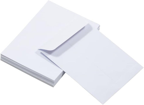 JAM PAPER 5 1/2 x 7 1/2 Open End Catalog Commercial Envelopes, White with Peel and Seal Closure, 50/Pack