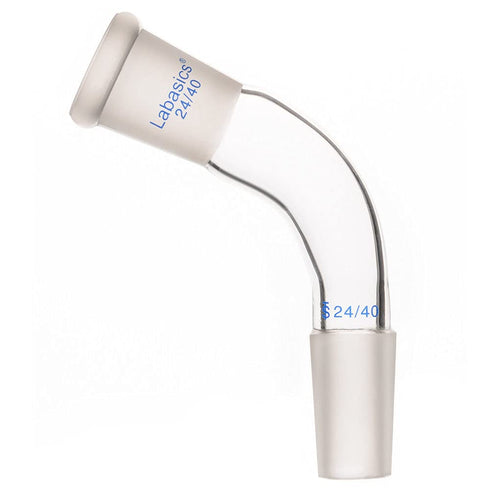 Glass 105 Degree Distillation Adapter, Borosilicate Bent Adapter with 24/40 Joints for Lab Supply