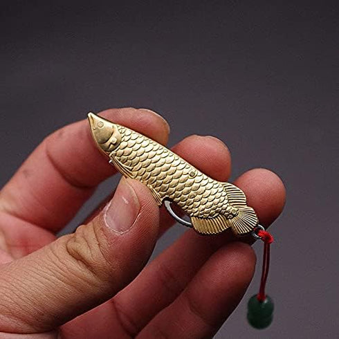 Fish Shape Stainless Steel Portable EDC Mini Folding Pocket Knife - Tiny Keychain Box Cutter Tools