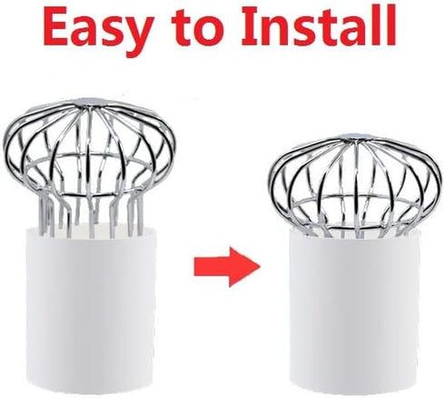 3 Inch 304 Stainless Steel Gutter Guard Filter Strainer for Round Downspout, Anti-Blocking Line Cap Drain Cover