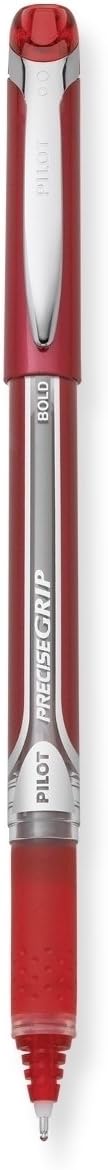 Pilot Precise Grip Liquid Ink Rolling Ball Stick Pens, Bold Point, Red Ink, 12-Pack