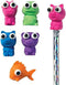 Raymond Geddes Animal Pencil Top Erasers for Kids, Pack of 50