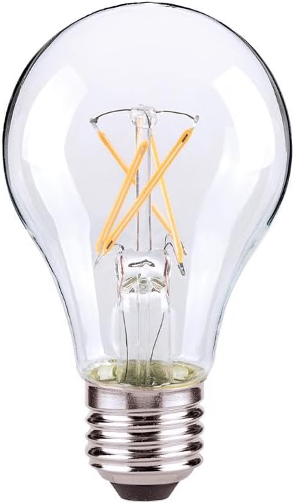 Satco S12460 5 Watt A19 LED Bulb, Clear, 2700K, Medium Base, 120 Volt, 4-Pack by Satco