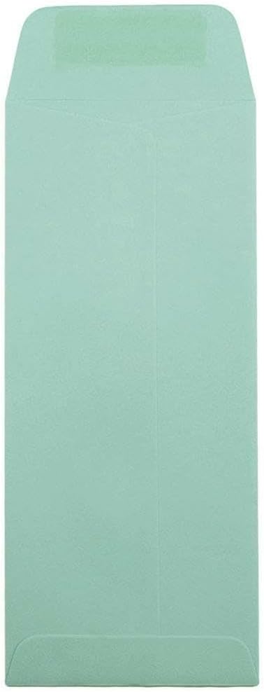 JAM PAPER #10 Policy Business Premium Envelopes - 4 1/8 x 9 1/2 - Aqua Blue - 50/Pack