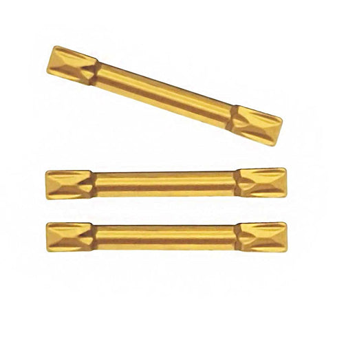 GBJ MGMN200-G 10pcs Tin Coated Carbide Grooving Inserts, 2mm Wide for MGEHR/MGIVR Lathe Grooving Cut-Off Tool