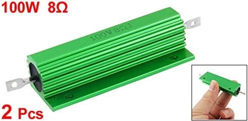 uxcell 100W 8 Ohm Screw Tap Mounted Aluminum Housed Wirewound Resistors, 2 Pcs
