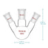StonyLab Glass 50ml Heavy Wall 3 Neck Round Bottom Flask RBF, 24/40 Center and Side Standard Taper Outer Joint