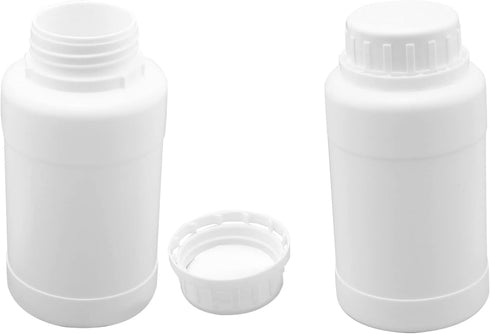 Othmro 5Pcs 8.45oz/250ml Plastic Bottles, Wide Mouth Laboratory Reagent Polyethylene Chemical Storage Container White
