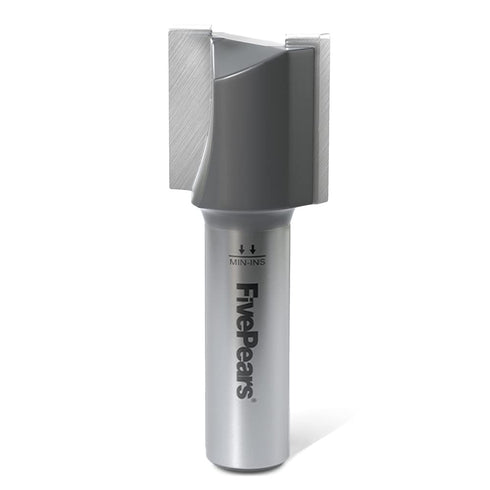 FivePears Straight Router Bits 1/2 Inch Shank Double Flute, 1 Inch Cutting