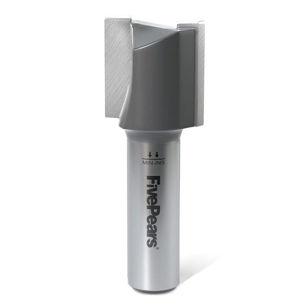 FivePears Straight Router Bits 1/2 Inch Shank Double Flute, 1 Inch Cutting