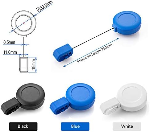 ID Badge Holder Case Horizontal with Reel Clip, Retractable Heavy Duty Credit Card Business Card Office Supplies