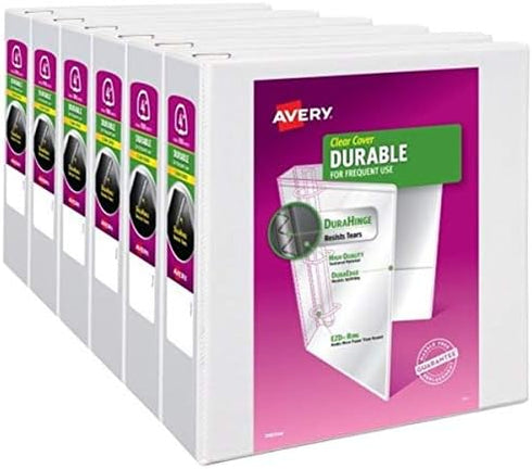 Avery Durable View 3 Ring Binder, 4 Inch EZD Rings, 1 White Binder (09801)