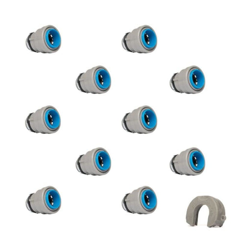 QuickFitting 1/2 inch Junction Box Connector, Push Install PVC Electrical Conduit Fitting, 10-Pack
