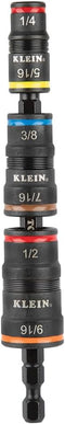 Klein Tools 32933 Impact Driver, SAE 7-in-1 Impact Socket Set with 6 Hex Driver Sizes and Bit Holding Feature