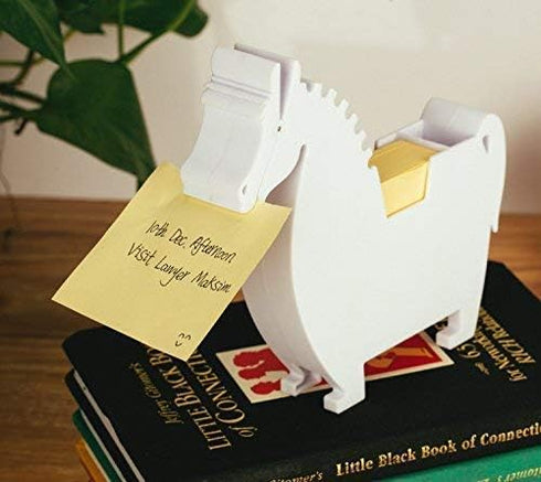 Horse Memo Dispenser and Pen Holder - Note Pad Clip Gifts for Co-Workers, 2 Packs Memo (Horse, White)