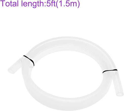 DMiotech 1/4" ID 1/2" OD 5 Feet Clear Silicone Tube, Industrial Tubing for Water Air Pump