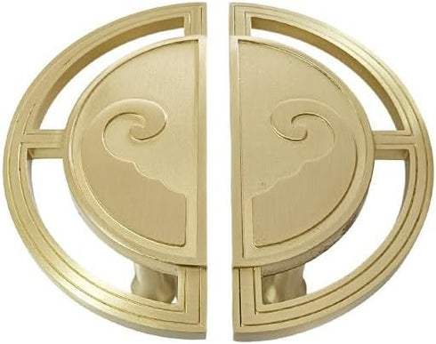 SANCHAKOU 2Pcs/Set 108 29Mm Gold Knobs for Dresser Semicircular Wardrobe Cabinet Bedside Table Handle Drawer Pure
