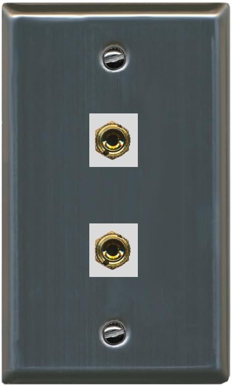 RiteAV 2 Banana 1 Speaker Surround Female Coupler Binding Post Wall Plate