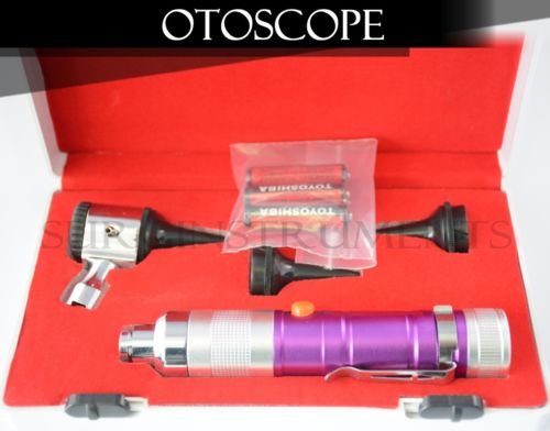 Otoscope Set Purple ENT Medical Diagnostic Instruments (Batteries Included)
