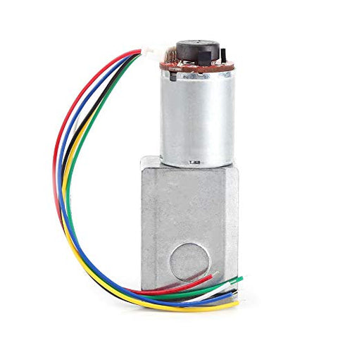 Worm Gear Motor DC 12V High Torque Gear Reduction Motor with Encoder, Strong Self Locking Electric Motor (30RPM)