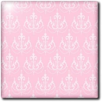 3dRose 8 Inch Pink Chic Chandeliers Ceramic Tile