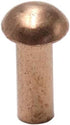 Biaungdo 1/8" Diameter Copper Round Head Solid Rivets Fasteners, 100 pcs, 5/16" L Shank