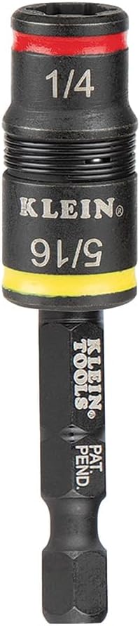 Klein Tools 32931 3-in-1 Impact Socket Set: Flip Socket with 2 SAE Hex Driver Sizes and 1/4-Inch Bit Holding Feature.