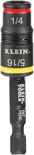 Klein Tools 32931 3-in-1 Impact Socket Set: Flip Socket with 2 SAE Hex Driver Sizes and 1/4-Inch Bit Holding Feature.