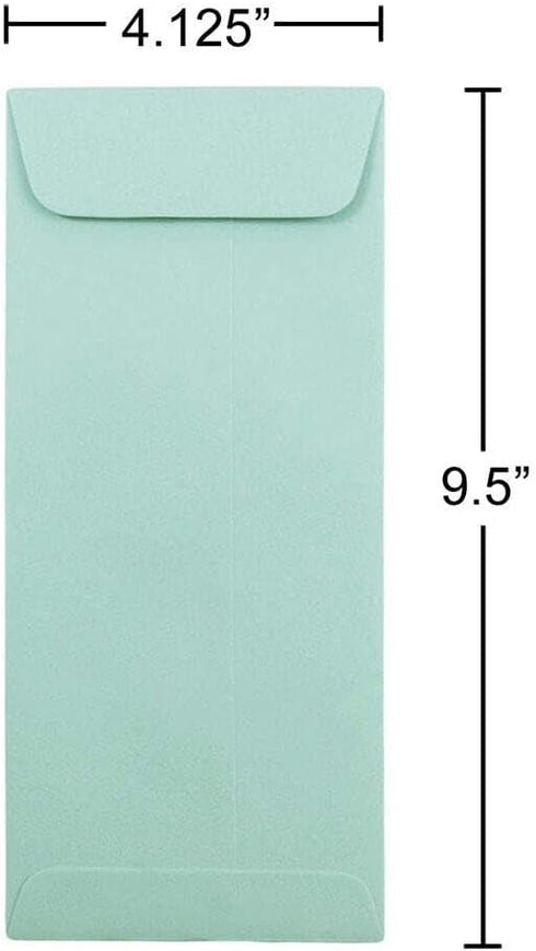 JAM PAPER #10 Policy Business Premium Envelopes - 4 1/8 x 9 1/2 - Aqua Blue - 50/Pack