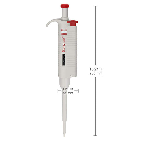 Stonylab Single Channel Pipettor Controller, Adjustable Variable Volume Micropipette for Laboratory Research