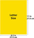 8.5" 11", 20lbs, 100 Colored Bond Paper Bundle x Pages, Yellow