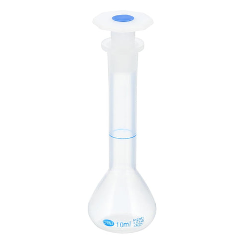 PATIKIL 10ml Graduated Volumetric Flask, Translucent Polypropylene Measuring Flask with Plug Cap, Tolerance 0.3ml for