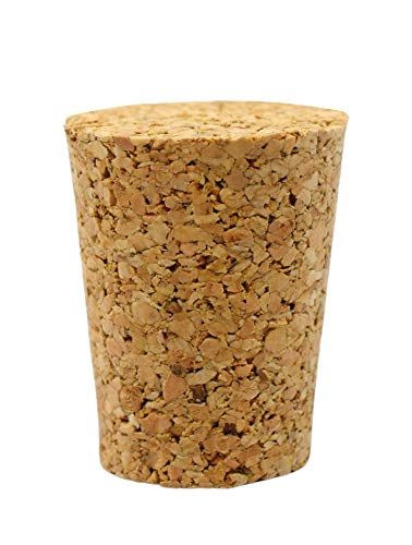 EISCO 10PK Cork Stoppers, Size #8-17mm Bottom, 22mm Top, 27mm Length - Tapered Shape, Natural Bark Material - Great for Household & Laboratory Use