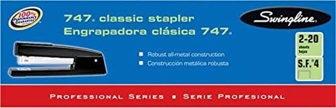 Swingline Stapler, 30 Sheet Capacity, 747 Classic, Jam Free, Metal, Sky Blue (74708)