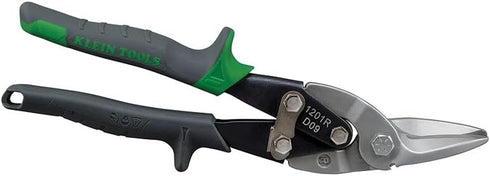 Klein Tools 1201R Aviation Snips Metal Shears with Wire Cutter, Right Curvature