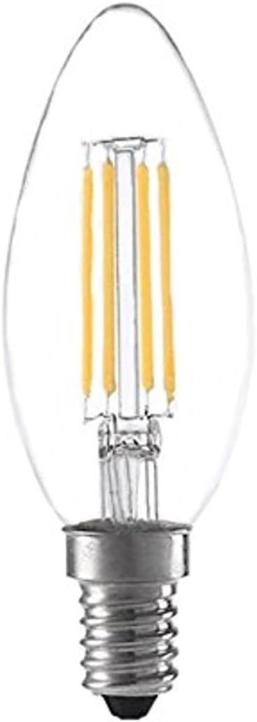Anyray 1-Led Bulb B10 E12 40W Equivalent Soft White B10 Torpedo Clear Lens