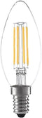 Anyray 1-Led Bulb B10 E12 40W Equivalent Soft White B10 Torpedo Clear Lens