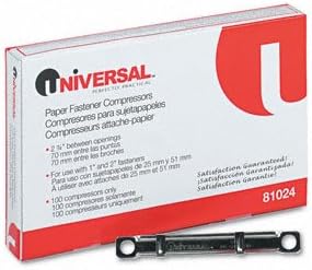 Universal Compressors for File and Paper Fastener Prong Bases, 2-3/4" Center, 100 per Box, Sold as 2 Packs of 100